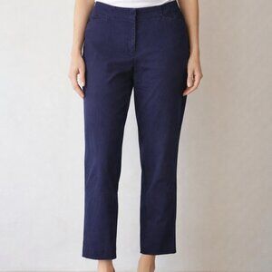 J.JILL Womens Pants Blue Size 10 Comfy Flat Front Straight Leg Mid Rise Casual